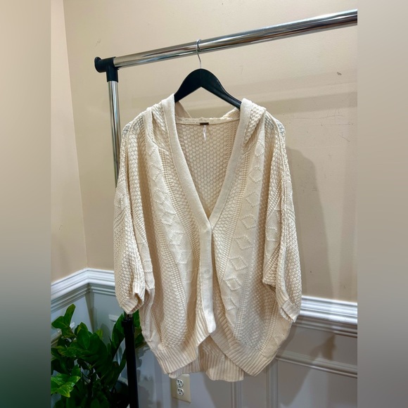 Free People Oversized Knit Hoodie Sweater - Picture 2 of 5